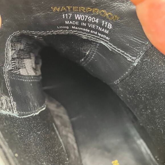 Cole Haan Sz 11 Stanton Waterproof Black Leather Chelsea Chunky Ankle Boots - Picture 15 of 16